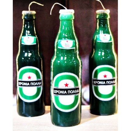 Πασχαλινή λαμπάδα ΜΠΥΡΑ ΠΡΑΣΙΝΗ 21x6cm